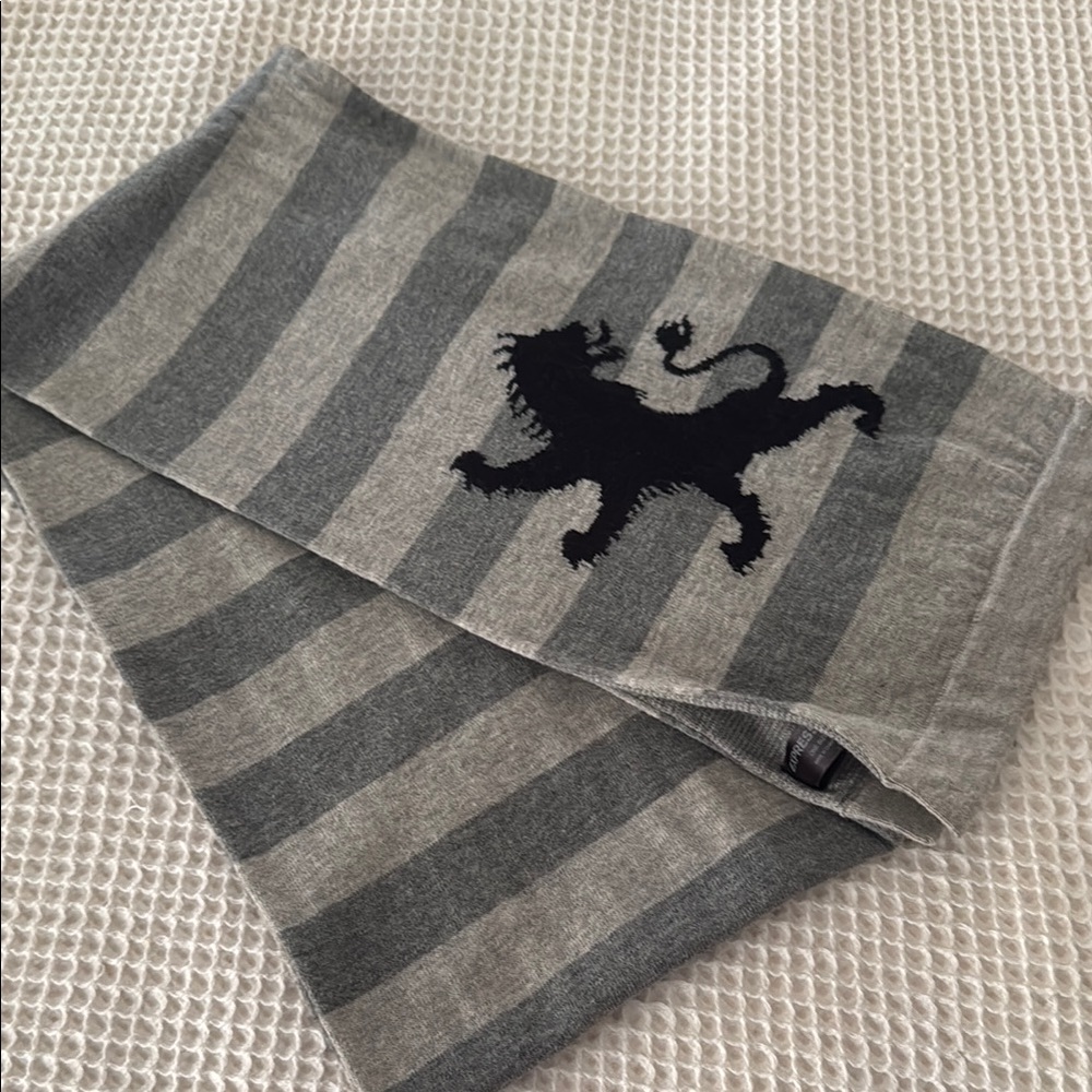 Express Gray and Black Striped Scarf